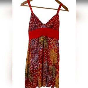 Red Spicy Girl Printed Spagetti Straped Dress